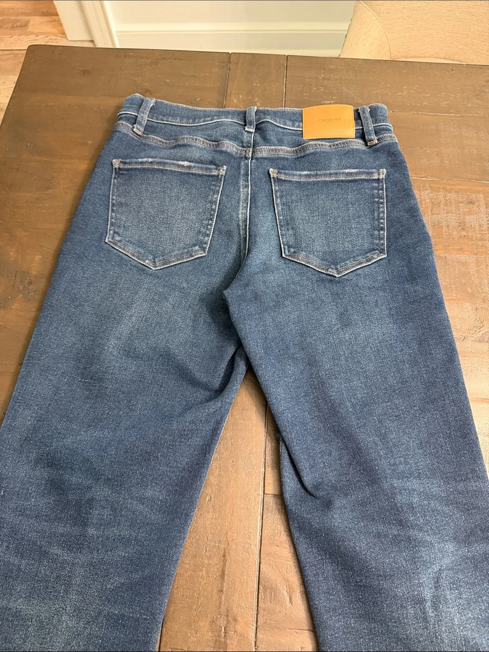 Express Dark Blue High-Rise Cropped Straight Jeans